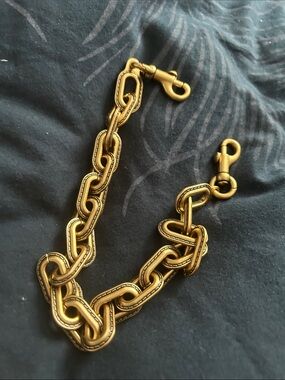 Chunky Brass Chain Strap with Clip Ends